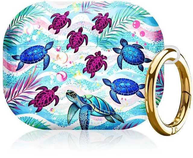 Main image of Compatible with AirPod Pro 3rd Gen(2025) Case,Protective Case for AirPod Pro 3rd Gen, Shockproof with Carabiner, Wireless Charging Compatible for Women Men(Sea Turtles)