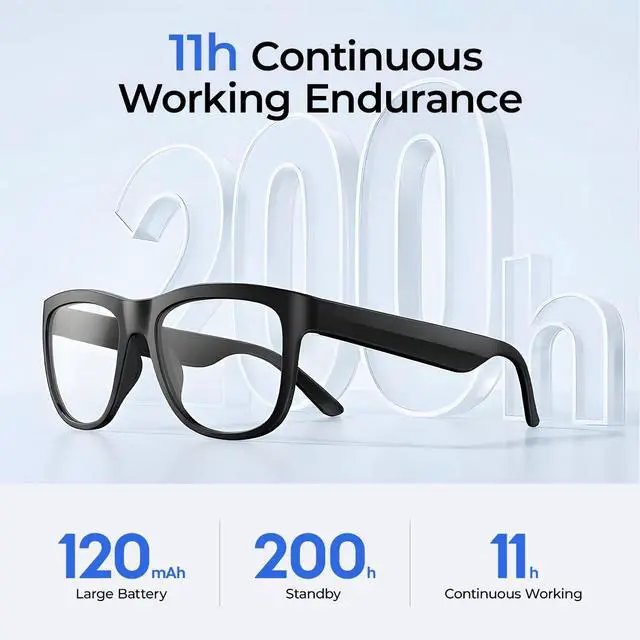 Alt view image 5 of 6 - AI Smart Bluetooth Translation Glasses,Smart Glasses with 140+ Languages Online Translation and Color-Change Lens,Built-in Mic & Speakers,Anti-Blue Light Lens with Listening Voice Control