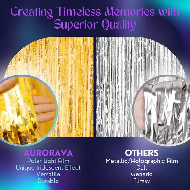 Alt view image 3 of 6 - 3.3 X 8 FT Foil Fringe Backdrop Curtains Party Supplies for Wedding Decor, Photo Booth, Streamers Party Decorations High Shine Ultra-Sparkly Back Drop Prom Decorations (Gold)