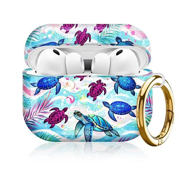 Alt view image 5 of 7 - Compatible with AirPod Pro 3rd Gen(2025) Case,Protective Case for AirPod Pro 3rd Gen, Shockproof with Carabiner, Wireless Charging Compatible for Women Men(Sea Turtles)