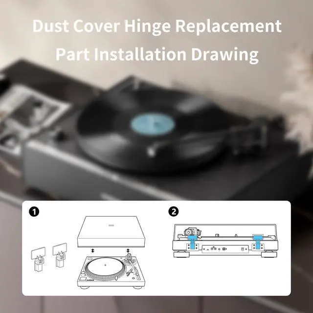 Alt view image 4 of 7 - Dust Cover Hinges for AT-PL120, AT-LP120-USB, AT-LP60X,at-LP5 and at-LP3 Turntables.Turntables Needle Stylus Brush and Cleaning Brush.Cartridge Headshell Wires