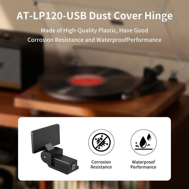 Alt view image 7 of 7 - Dust Cover Hinges for AT-PL120, AT-LP120-USB, AT-LP60X,at-LP5 and at-LP3 Turntables.Turntables Needle Stylus Brush and Cleaning Brush.Cartridge Headshell Wires