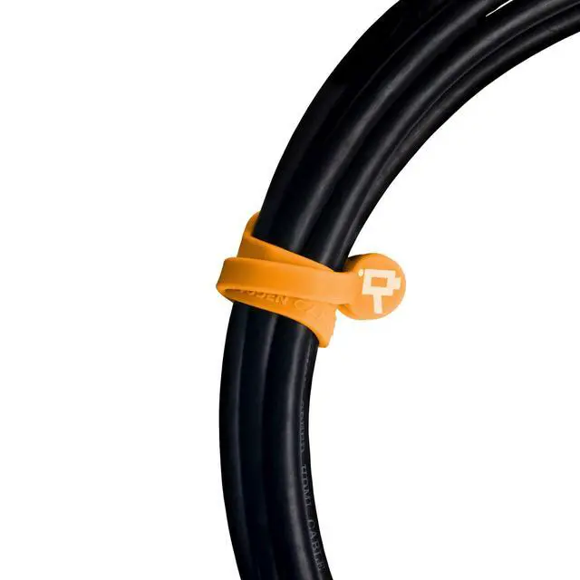Alt view image 3 of 4 - Cine Magnetic Silicone Cable Ties, Cord Organizer, Set of 5 (Neon Orange, 175mm)