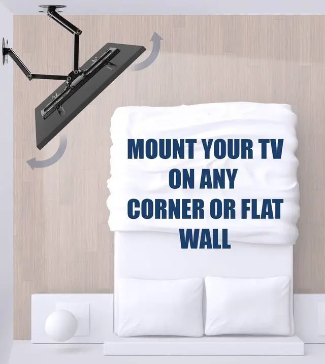 Alt view image 2 of 7 - Corner TV Wall Mount, 32-48", 66 lbs | Full motion swivel bracket for corner installations, VESA 400x400 pattern, flat-panel TVs