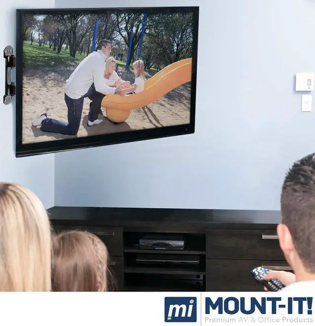 Alt view image 3 of 7 - Corner TV Wall Mount, 32-48", 66 lbs | Full motion swivel bracket for corner installations, VESA 400x400 pattern, flat-panel TVs