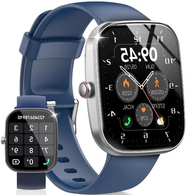 Main image of 1.91" HD Screen Smartwatch Heart Rate/Sleep/Steps Monitor, 100+ Sports Fitness Watch, IP68 Waterproof Activity Trackers for Android iOS Blue