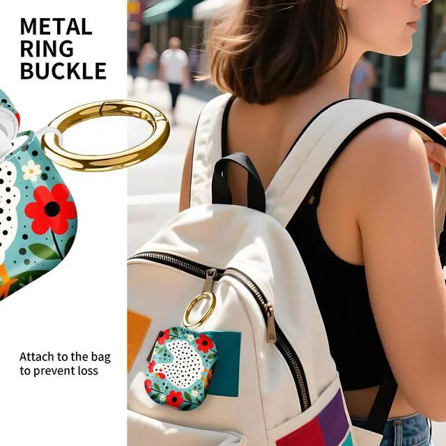 Alt view image 5 of 7 - Compatible with AirPod Pro 3rd Gen(2025) Case,Protective Case for AirPod Pro 3rd Gen, Shockproof with Carabiner, Wireless Charging Compatible for Women Men(Chicken with Red Flowers)