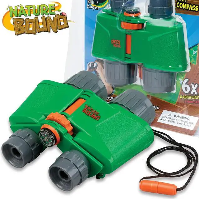 Alt view image 3 of 6 - Binoculars for Kids Hi Resolution 6x35 - High Power Kids Binoculars with Built in Compass for Bird Watching, Hiking, Hunting, Spy, & Outdoor Exploration, for Boys & Girls