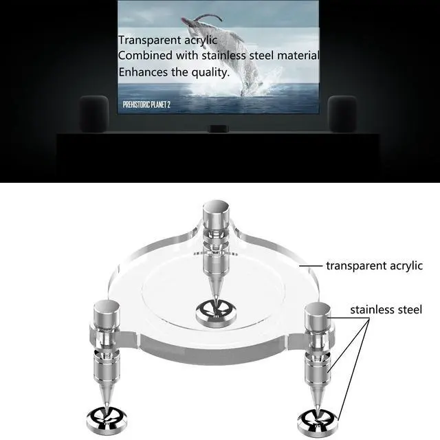 Alt view image 3 of 7 - Compatible for HomePods Desk Stand,Vibration Damping Stand,Improve The Quality of The Sound and Make The Product Look More technologically Advanced (Transparency)