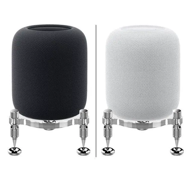 Alt view image 5 of 7 - Compatible for HomePods Desk Stand,Vibration Damping Stand,Improve The Quality of The Sound and Make The Product Look More technologically Advanced (Transparency)