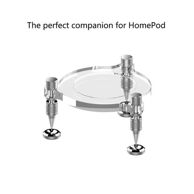 Alt view image 7 of 7 - Compatible for HomePods Desk Stand,Vibration Damping Stand,Improve The Quality of The Sound and Make The Product Look More technologically Advanced (Transparency)
