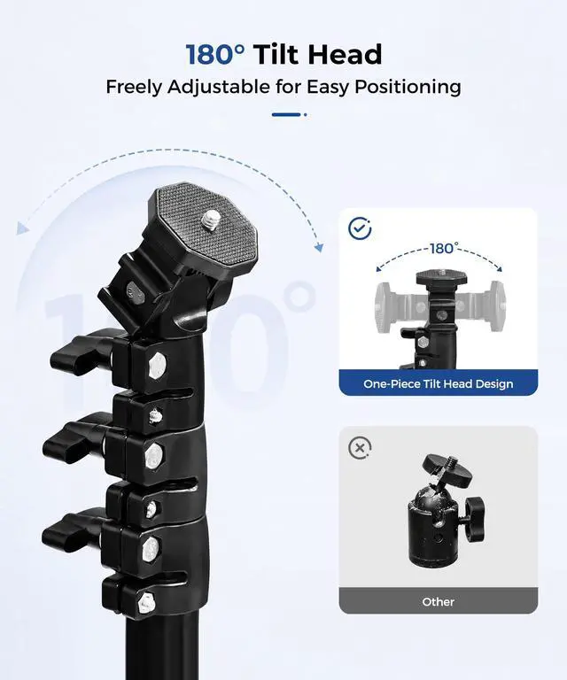 Alt view image 3 of 7 - Starlink Mini Mount Tripod Kit - 63 Inch Adjustable 4 Height | Ground Stakes for Stability 180° Tilt Head Accessories Adapter Stand Star Link Ultra Portable Compatible with RV Travel