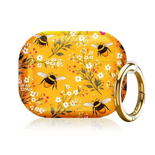 Alt view image 5 of 7 - Compatible with AirPod Pro 3rd Gen(2025) Case,Protective Case for AirPod Pro 3rd Gen, Shockproof with Carabiner, Wireless Charging Compatible for Women Men(Bees and Flowers)