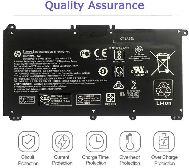 Alt view image 6 of 7 - HP TF03XL TF03041XL Battery for HP Pavilion 15-CC 15-CD Series 15-CC154CL 15-CC060WM 15-CC152OD 15-CC055OD 15-CD040WM 17-AR007CA 17-AR050WM 920046-121 421 541 920070-855 HSTNN-IB7Y LB7J LB7X UB7J