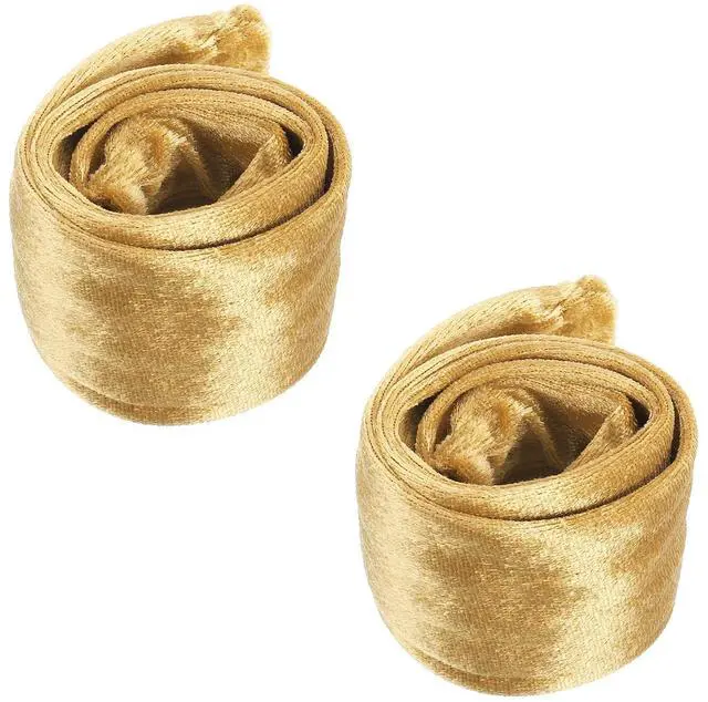 Main image of 2ft Chandelier Chain Cord Cover, 2 Pcs Velvet Cloth Fabric Chain Sleeve Decorative Cord Covers for Chandelier Wires Swing Cable, Zipper Style, Gold