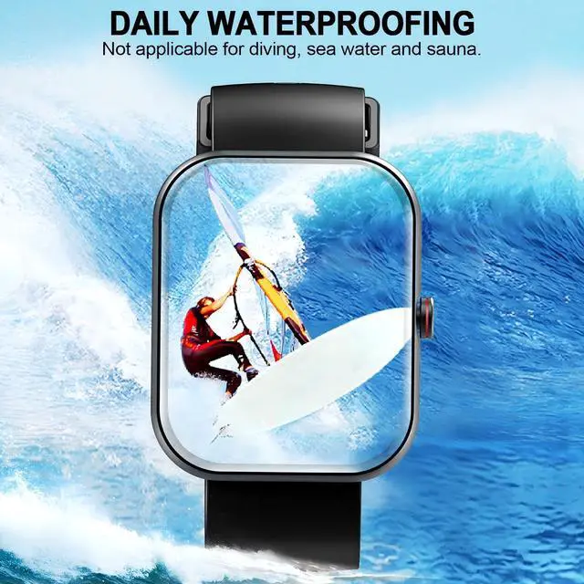 Alt view image 7 of 7 - Smart Watch for Men & Women, 1.91" Fitness Tracker with Answer/Make Calls, IP68 Waterproof, 110+ Sports Modes, Heart Rate & Sleep Monitoring, Compatible with Android iOS (Black)