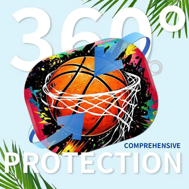 Alt view image 6 of 7 - Compatible with AirPod Pro 3rd Gen(2025) Case,Protective Case for AirPod Pro 3rd Gen, Shockproof with Carabiner, Wireless Charging Compatible for Women Men(Basketball)