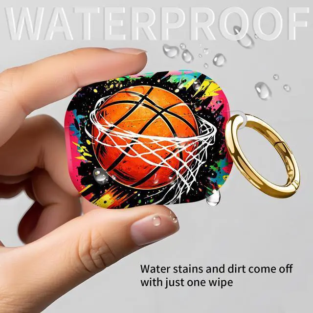 Alt view image 7 of 7 - Compatible with AirPod Pro 3rd Gen(2025) Case,Protective Case for AirPod Pro 3rd Gen, Shockproof with Carabiner, Wireless Charging Compatible for Women Men(Basketball)