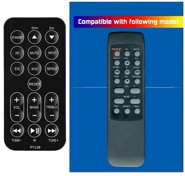 Main image of Replacement Remote Control for Pyle Soundbar TV Speaker PSBV200BT (with Mounting Bracket)