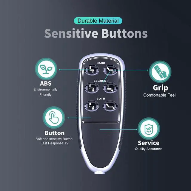 Alt view image 4 of 7 - Replacement Remote for La-Z-Boy 11850U-07 Office Chair Power Lift | Easy pairing,Responsive control, for Part #10.00035 REV
