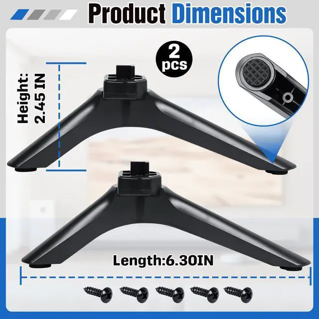 Alt view image 2 of 7 - 2 Pcs Replacement Base Compatible with Hisense 32 Inch Smart LED TV | Compatible with Hisense 32E2F 32V1F-R 32ASF,T-Shaped Interface TV Stand Legs,Tabletop Mounting Feet,Includes Mounting Screws