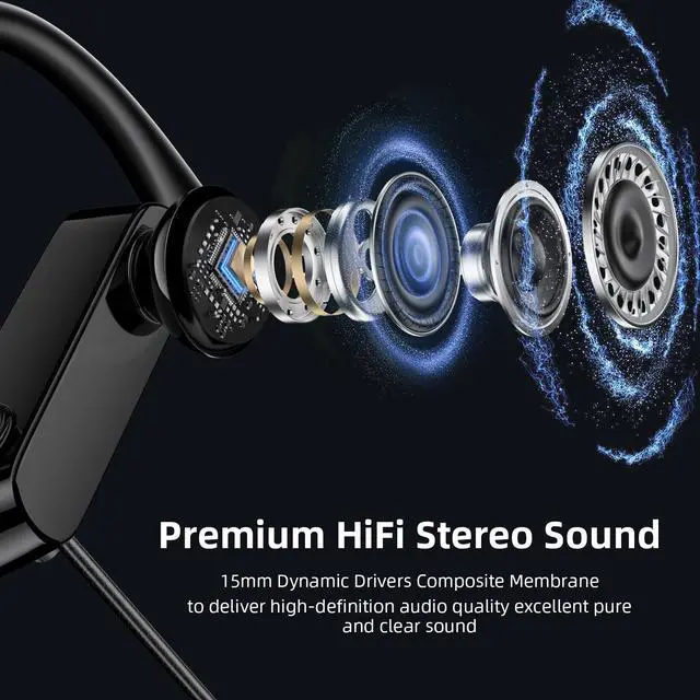 Alt view image 2 of 6 - 3.5mm Headphones, Sport Over Earhook Earbuds with Mic Volume Control | Workout In-Ear Aux Earphones Wired HiFi Stereo for Samsung/Google Chromebook School Kid Tablet Airplane Travel Laptop MP3