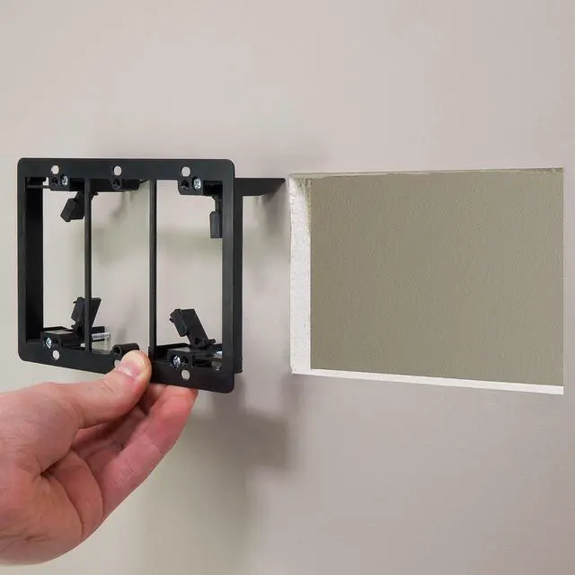 Alt view image 2 of 4 - Low Voltage Mounting Bracket (3 Gang - 5 Pack), Low Voltage Mounting Bracket (Mounting Screws Included) for Telephone Wires, Network Cables, HDMI, Coaxial, and Speaker Cables
