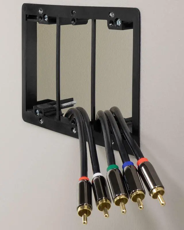 Alt view image 3 of 4 - Low Voltage Mounting Bracket (3 Gang - 5 Pack), Low Voltage Mounting Bracket (Mounting Screws Included) for Telephone Wires, Network Cables, HDMI, Coaxial, and Speaker Cables