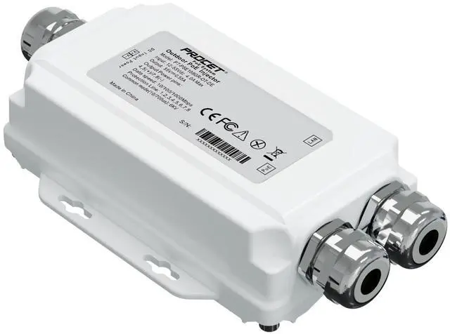 Main image of PROCET Gigabit PoE Injector 30W Outdoor IEEE802.3AT, 6KV Surge Protection, Aluminum Alloy IP67 Waterproof, Wide Temp -40 to 149 for Unifi E7, Sisco Wireless AP, PTZ AI Camera, Micro Wave Radio
