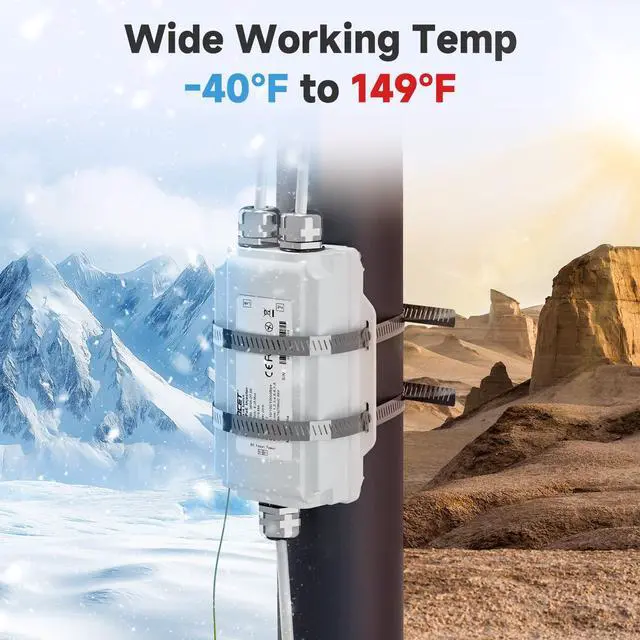 Alt view image 5 of 6 - PROCET Gigabit PoE Injector 30W Outdoor IEEE802.3AT, 6KV Surge Protection, Aluminum Alloy IP67 Waterproof, Wide Temp -40 to 149 for Unifi E7, Sisco Wireless AP, PTZ AI Camera, Micro Wave Radio