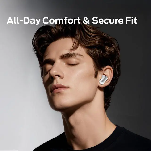 Alt view image 3 of 7 - N-Lite 217 Wireless Earbuds, Immersive Stereo Sound, Bluetooth 6.0 in-Ear Headphones, Built-in Smart Noise Cancelling Mic for Clear Calls, Comfortable Fit, 32H Playtime, IPX5 Waterproof, White