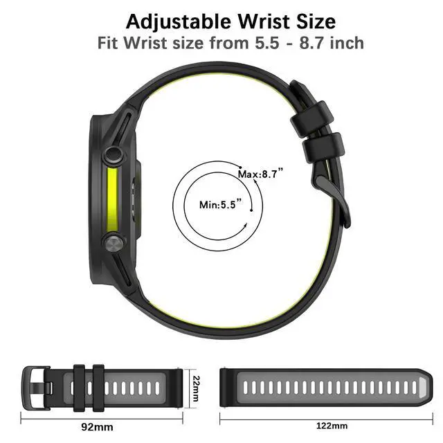 Alt view image 6 of 6 - Silicone Bands Compatible with Garmin Forerunner 970/965/955/945/935 47mm,Silicone Comfortable Sports Watch Bands for Men Women