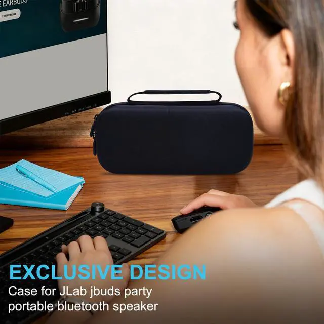 Alt view image 7 of 7 - Case for JLab JBuds Party Portable Bluetooth Speaker | Hard EVA Shell, Water-Resistant, Shock Protection, Scratch-Resistant Interior, Portable Travel Storage Case Only