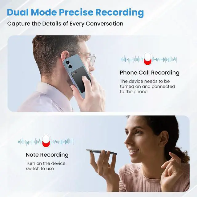 Alt view image 6 of 6 - AI Voice Recorder, Transcribe & Summary Voice Recorder with Playback, Digital Voice Recorder Supporting Real-Time Translation in 59 Languages, Audio Recorder for Lectures, Meetings, 64GB Memory
