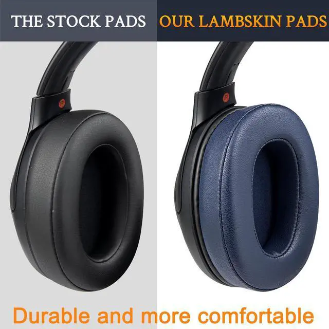 Alt view image 7 of 7 - Lambskin Earpads for Sony WH-XB900N/WH-CH710N/WH-CH720N/WH-RF400/MDR-RF895RK Headphones, Ear Pads Cushions with High Density Foam - Blue