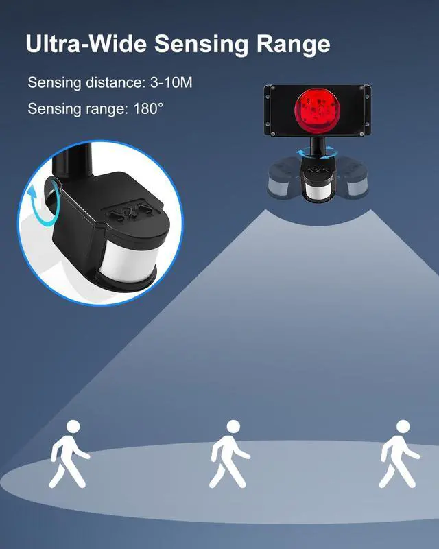 Alt view image 5 of 6 - Smart Remote Control Alarm Light with Infrared Motion Detection | 125dB Loud Siren Alert, App Timer Control, AC Powered Security Warning System for Home Garage Garden Shed Store