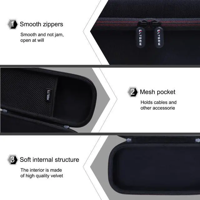 Alt view image 4 of 7 - Case for JLab JBuds Party Portable Bluetooth Speaker | Hard EVA Shell, Water-Resistant, Shock Protection, Scratch-Resistant Interior, Portable Travel Storage Case Only