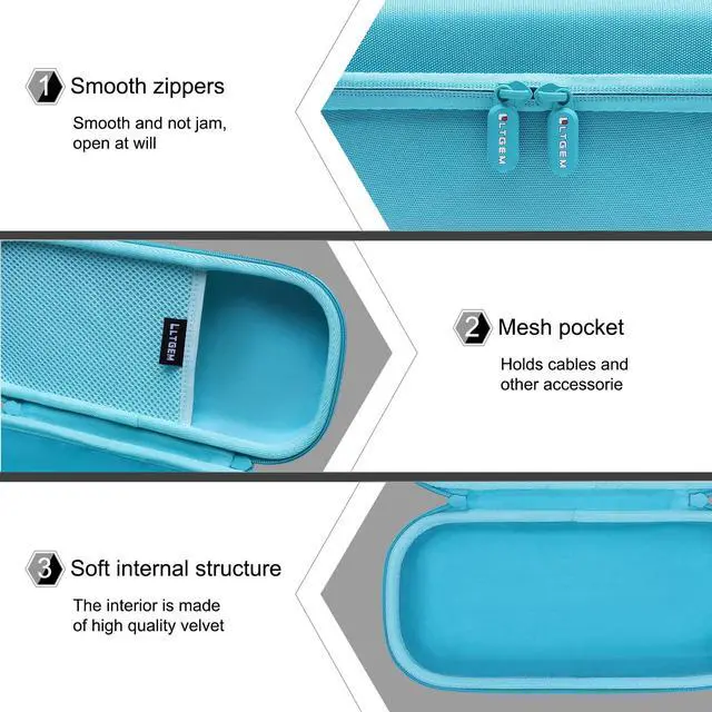 Alt view image 4 of 7 - Case for JLab JBuds Party Portable Bluetooth Speaker | Hard EVA Shell, Water-Resistant, Shock Protection, Scratch-Resistant Interior, Portable Travel Storage Case Only