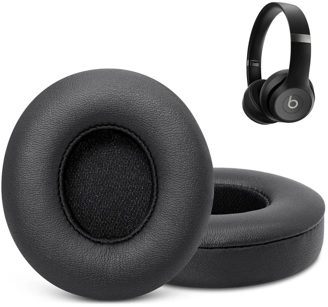 Main image of Replacement Earpads for Beats Solo 4 Wireless On-Ear Headphones -Black | Solo4 Ear Cushions with Strong Adhesive
