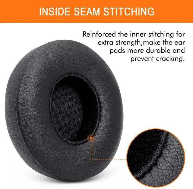 Alt view image 4 of 7 - Replacement Earpads for Beats Solo 4 Wireless On-Ear Headphones -Black | Solo4 Ear Cushions with Strong Adhesive
