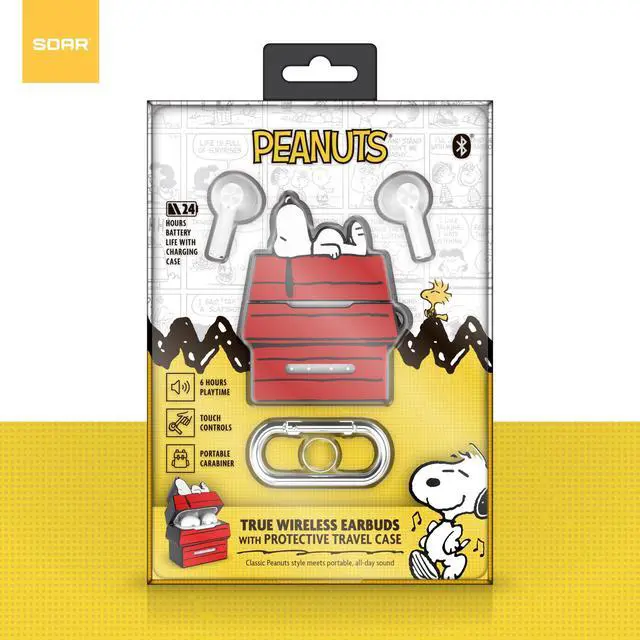 Alt view image 2 of 7 - Peanuts Snoopy True Wireless Earbuds with Protective Case- Red Dog House