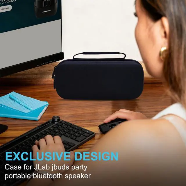 Alt view image 7 of 7 - Case for JLab JBuds Party Portable Bluetooth Speaker | Hard EVA Shell, Water-Resistant, Shock Protection, Scratch-Resistant Interior, Portable Travel Storage Case Only