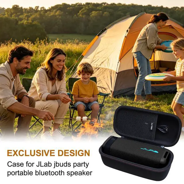 Alt view image 6 of 7 - Case for JLab JBuds Party Portable Bluetooth Speaker | Hard EVA Shell, Water-Resistant, Shock Protection, Scratch-Resistant Interior, Portable Travel Storage Case Only