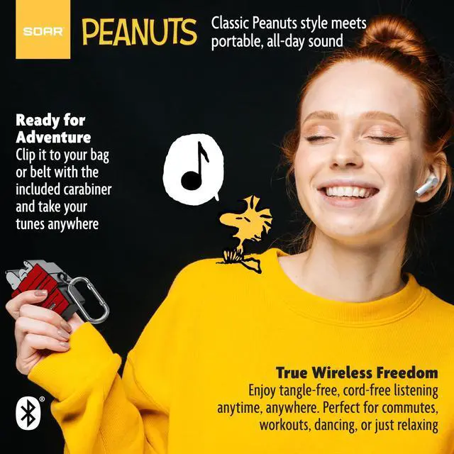 Alt view image 6 of 7 - Peanuts Snoopy True Wireless Earbuds with Protective Case- Red Dog House