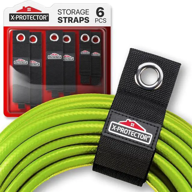 Main image of Storage Straps - 6 PCS Pack - Heavy-Duty Extension Cord Holder Organizer for Garage Organization - Premium Cord Organizer for Work Van Accessories and Garage Accessories (10-17")