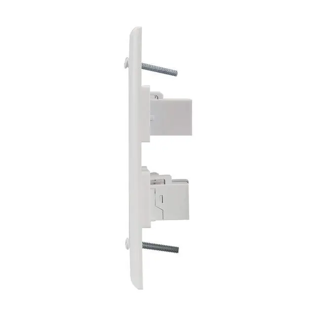 Alt view image 4 of 4 - HDMI Wall Plate 4 Port, Cat6 Ethernet Wallplate, White | HDMI 2.0, Decorative Wall Outlet, Female to Female, For HDTV
