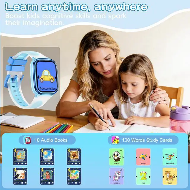 Alt view image 4 of 6 - Smart Watch for Kids IP68 Waterproof Sleep Tracker with White Noise | 1.83" Touch Screen, 21 Sport Modes, Heart Rate & Pedometer, No Phone/App Needed, Built-in Educational Games for Boys & Girls