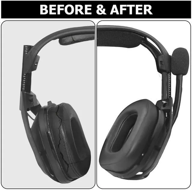Alt view image 5 of 7 - A50 Mod Kit Replacement Ear Cushions and Headband Kit for Astro A50 Gen 4 / Gen 5 Headset, High-Density Noise-Isolating Foam with Added Thickness, Comfort Upgrade (Black)