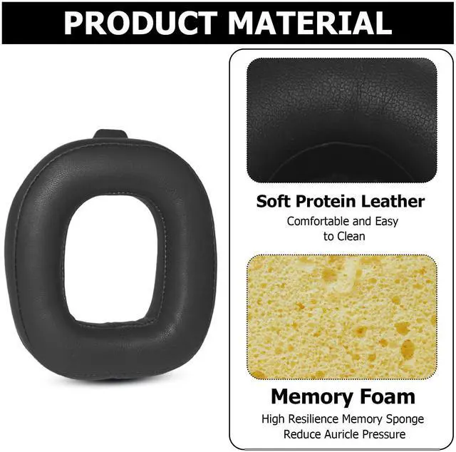 Alt view image 3 of 7 - A50 Mod Kit Replacement Ear Cushions and Headband Kit for Astro A50 Gen 4 / Gen 5 Headset, High-Density Noise-Isolating Foam with Added Thickness, Comfort Upgrade (Black)