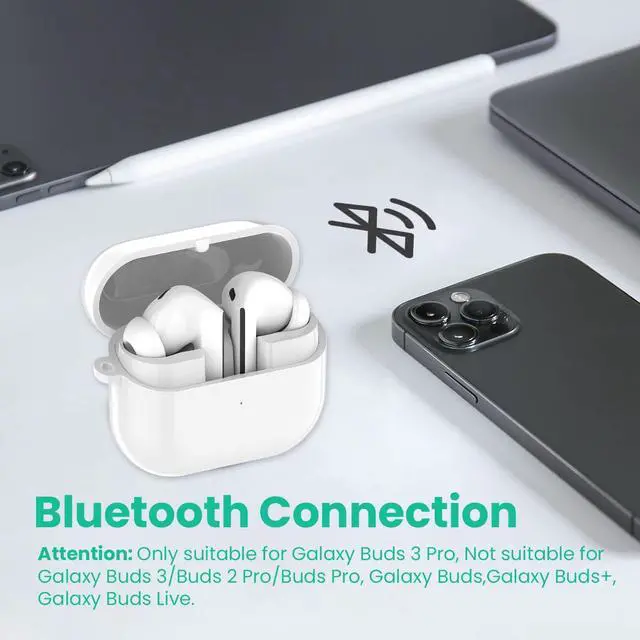 Alt view image 5 of 7 - Charging Case Inended for Samsung Galaxy Buds 3 Pro,Replacement Charger Station with USB C Cable Wired Earbuds Charger Case Dock Stand Cradle Cover (White)